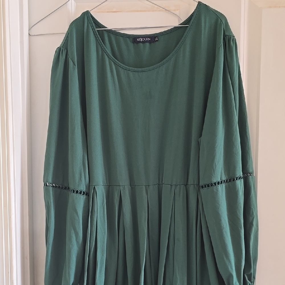 Kiyonna Green Long Sleeve Dress